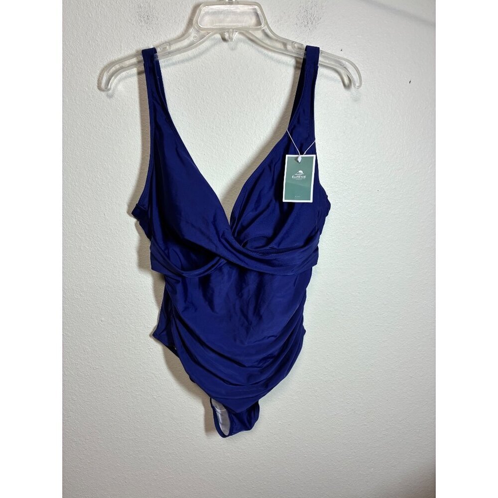 NWT Eomenie One Piece Swimsuit Beach Summer Women's Blue Size XL